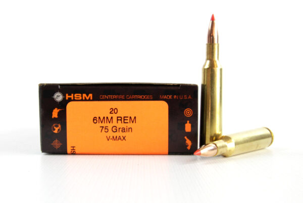 HSM 6mm Remington 75 Gr. Hornady V-Max- Box of 20