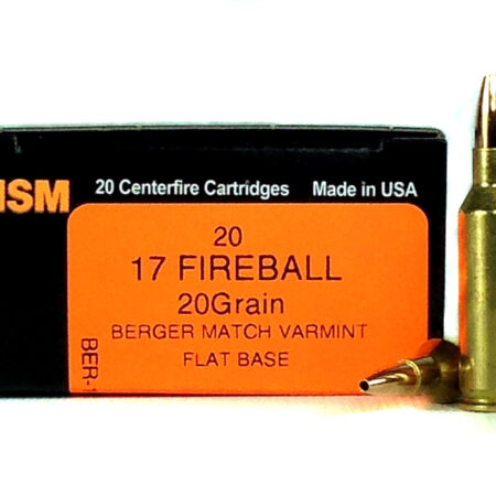 HSM Varmint Gold .17 Fireball 20 Gr. Berger Match Varmint Flat Base- Box of 20