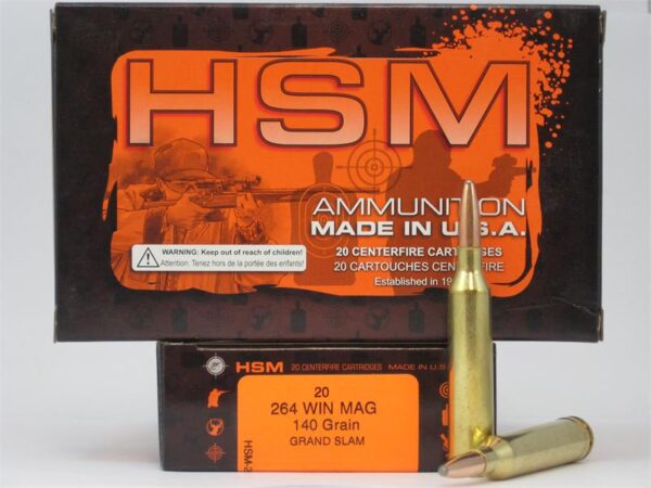 HSM .264 Winchester Magnum 140 Gr. Grand Slam Soft Point- Box of 20