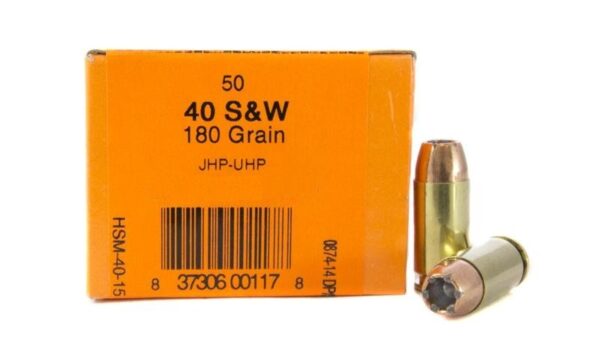 HSM .40 S&W 180 Gr. Speer JHP-UHP- Remanufactured- Box of 50