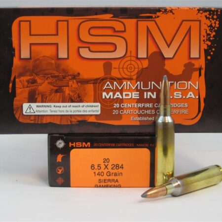 HSM 6.5mm-284 Norma 140 Gr. Sierra Gameking Soft Point Boat Tail- Box of 20