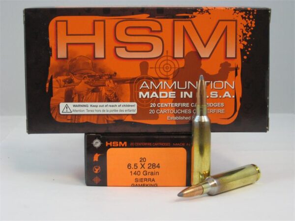 HSM 6.5mm-284 Norma 140 Gr. Sierra Gameking Soft Point Boat Tail- Box of 20