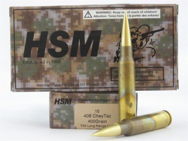 HSM .408 CheyTac 400 Gr. Urban COPper T-50 Long Range Solid- Box of 10