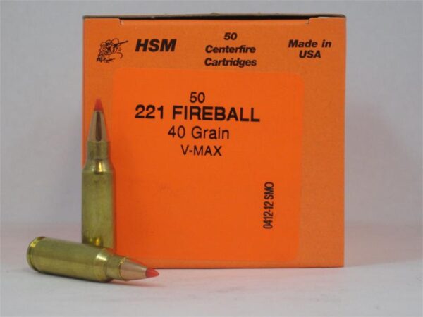 HSM Factory Blemish .221 Remington Fireball 40 Gr. Hornady V-Max- Box of 50