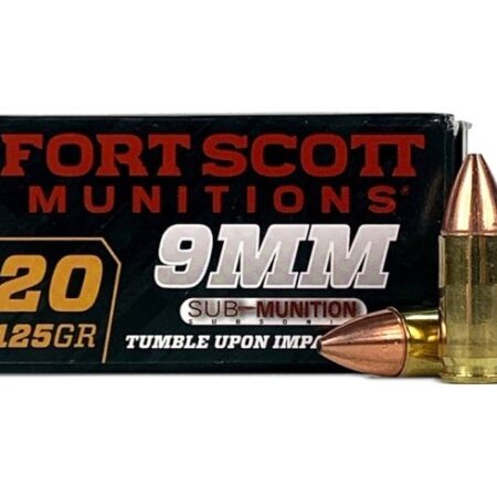 Fort Scott Munitions Sub-Munition 9mm Luger 125 Gr. TUI Solid Copper Spun- Lead Free- Box of 20