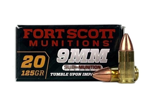 Fort Scott Munitions Sub-Munition 9mm Luger 125 Gr. TUI Solid Copper Spun- Lead Free- Box of 20