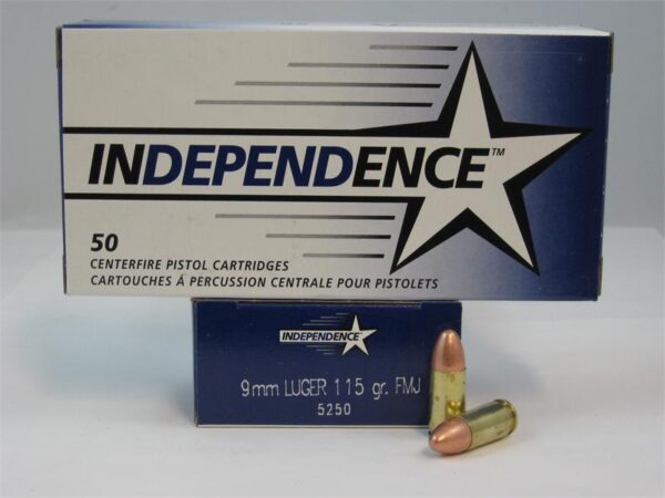 Independence 9mm Luger 115 Gr. FMJ- Box of 50