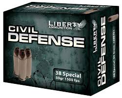 Liberty Civil Defense .38 Special 50 Gr. Fragmenting Hollow Point- Lead-Free- Box of 20
