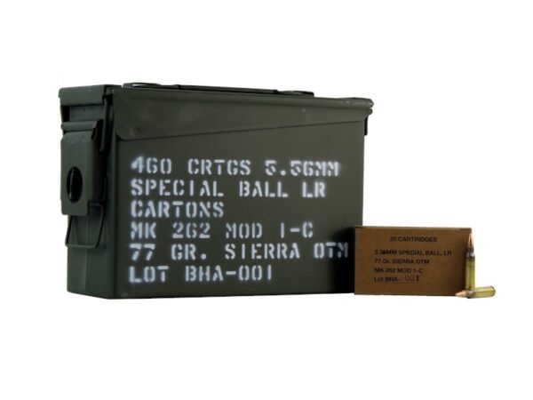Black Hills MK262 MOD1-C 5.56x45mm NATO  77 Gr. Sierra OTM- Ammo Can of 460