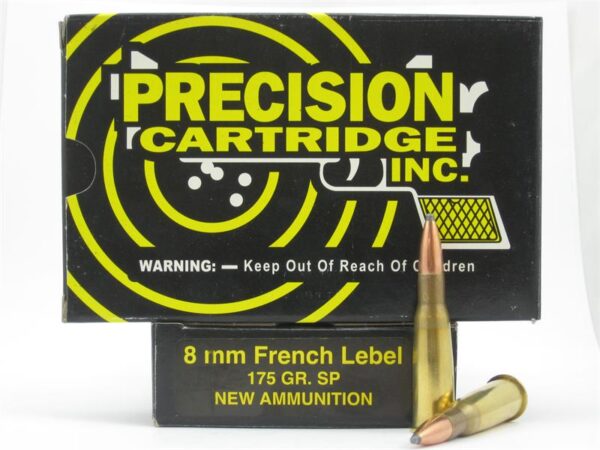 PCI 8mm French Lebel (8x50mm Rimmed Lebel) 175 Gr. Soft Point- Box of 20