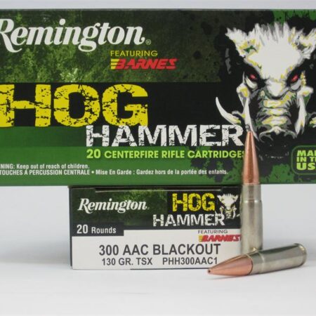 Remington Hog Hammer .300 AAC Blackout 130 Gr. Barnes TSX Bullet Hollow Point- Lead-Free- Box of 20