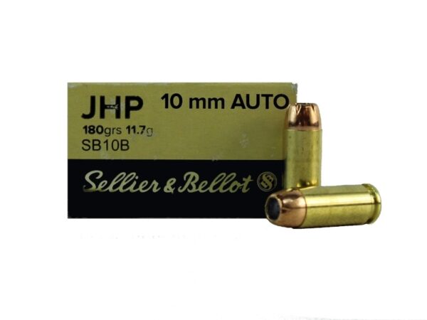 Sellier & Bellot 10mm Auto 180 Gr. Jacketed Hollow Point- Box of 50
