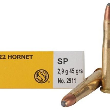 Sellier & Bellot .22 Hornet 45 Gr. Jacketed Soft Point- Box of 20
