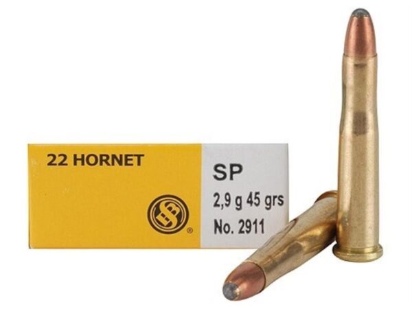 Sellier & Bellot .22 Hornet 45 Gr. Jacketed Soft Point- Box of 20