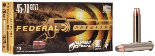 Federal Premium 45-70 Government 300 Gr. Hammer Down Bonded Soft Point- Box of 20