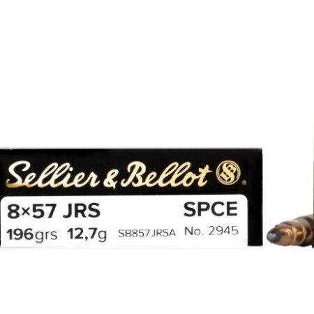 Sellier & Bellot 8mm Rimmed Mauser (8x57mm JRS) 196 Gr. Semi-Jacketed Soft Point Cutting Edge- Box of 20