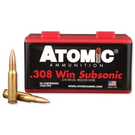 Atomic .308 Winchester 175 Gr. Hollow Point Boat Tail Subsonic- Box of 50