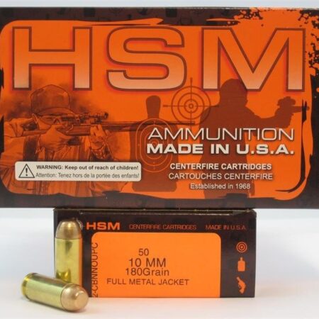 HSM Factory Blemish 10mm Auto 180 Gr. Full Metal Jacket- Box of 50
