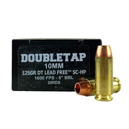 Doubletap 10mm Auto 125 Gr. DT Solid Copper Hollow Point- Lead Free- Box of 20
