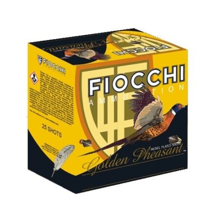 Fiocchi Golden Pheasant 12 Gauge 3" 1-3/4oz #5 Nickel Plated Lead Shot- Box of 25