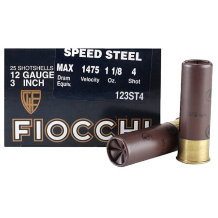 Fiocchi Speed Steel 12 Gauge 3" 1-1/8 oz #4 Non-Toxic Steel Shot- Case of 250