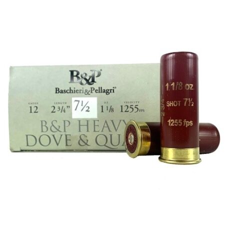 Baschieri & Pellagri Heavy Dove & Quail 12 Gauge 2-3/4" 1-1/8 oz #7-1/2 Shot- Box of 25