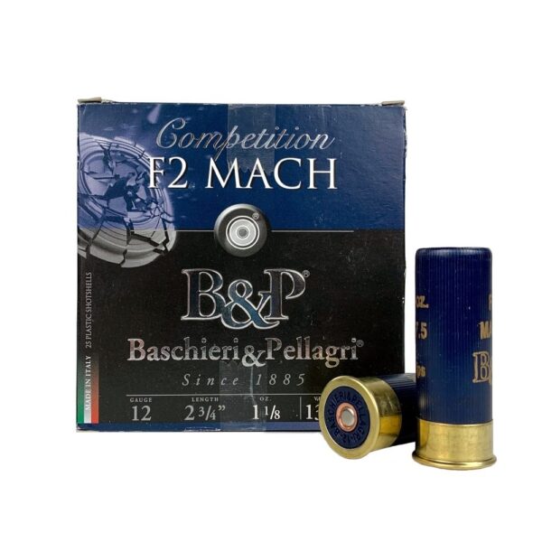 Baschieri & Pellagri F2 Mach Competition 12 Gauge 2-3/4" 1-1/8 oz #7-1/2- Box of 25