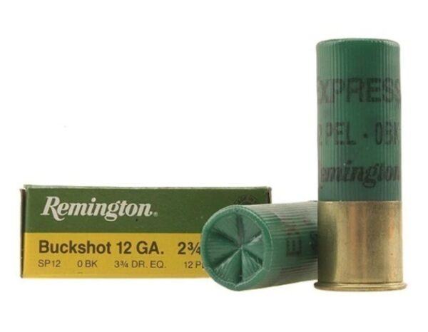Remington Express 12 Gauge 2-3/4" 0 Buckshot 12 Pellets- Box of 5