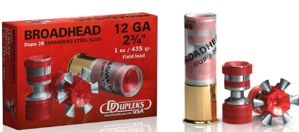 DDupleks Broadhead 12 Gauge 2-3/4" 1 oz Expanding Steel Slug Lead-Free- Box of 5