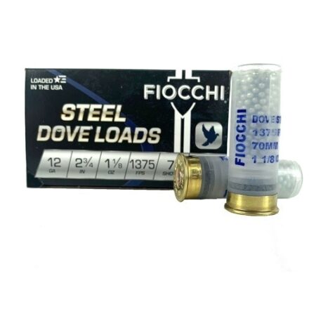 Fiocchi Steel Dove 12 Gauge 2-3/4" 1-1/8 oz #7 Steel Shot- Box of 25