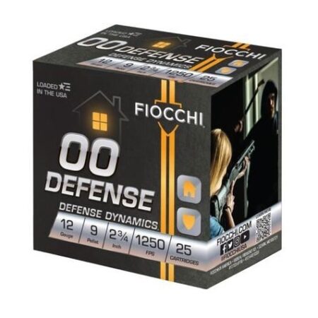 Fiocchi 00 Defense 12 Gauge 2-3/4" 00 Buckshot 9 Pellets- Box of 25