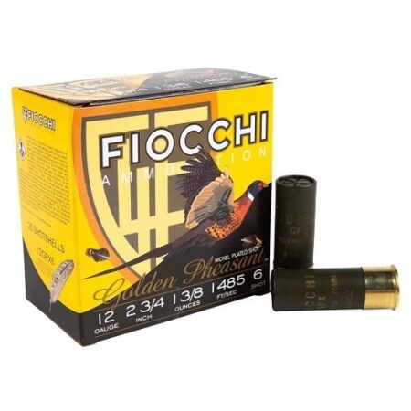 Fiocchi Golden Pheasant GPX 12 Gauge 2-3/4" 1-3/8 oz #6 Nickel Plated Shot- Box of 25