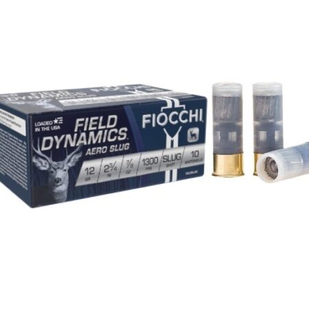 Fiocchi Field Dynamics Aero-Slug 12 Gauge 2-3/4" 7/8oz Low Recoil Rifled Lead Slug- Box of 10