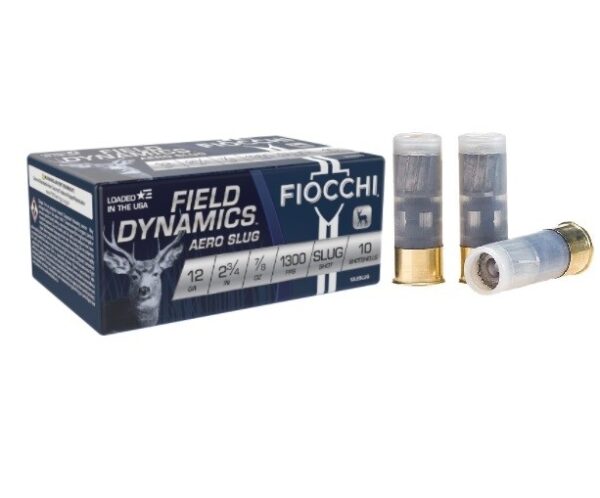 Fiocchi Field Dynamics Aero-Slug 12 Gauge 2-3/4" 7/8oz Low Recoil Rifled Lead Slug- Box of 10