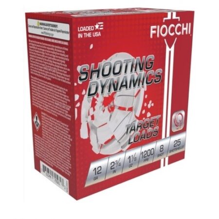 Fiocchi Shooting Dynamics Target Loads 12 Gauge 2-3/4" 1-1/8oz #8 Shot- Box of 25