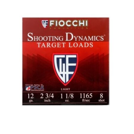 Fiocchi Target Line Light 12 Ga 2-3/4" 1-1/8 oz #8 Lead Shot- Box of 25