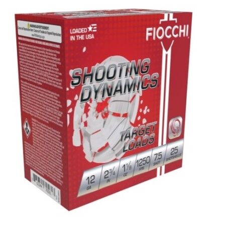 Fiocchi Shooting Dynamics Target Load 12 Gauge 2-3/4" 1-1/8 oz #7-1/2 Shot- Box of 25