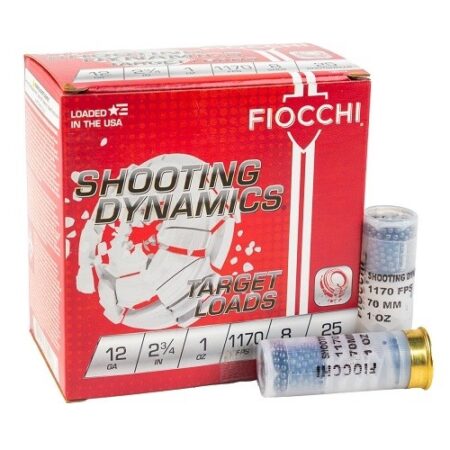 Fiocchi Shooting Dynamics Target Loads 12 Gauge 2-3/4" 1 oz #8 Shot- Box of 25