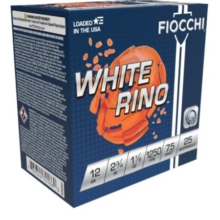 Fiocchi White Rino 12 Gauge 2-3/4" 1-1/8oz #7-1/2 Shot- Box of 25