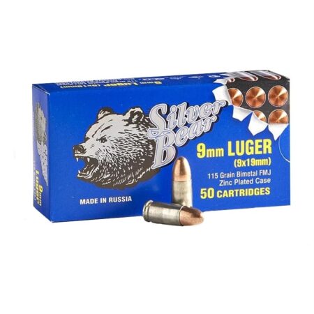 Silver Bear 9mm Luger 115 Gr. FMJ (Bi-Metal)- Box of 50