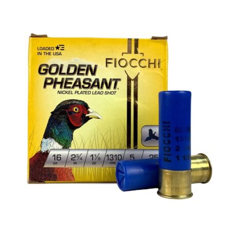 Fiocchi Golden Pheasant 16 Gauge 2-3/4" 1-1/8 oz #5 Nickel-Plated Shot- Box of 25