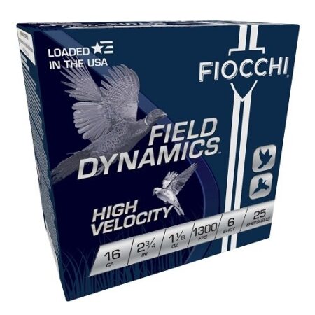 Fiocchi Field Dynamics High Velocity 16 Gauge 2-3/4" 1-1/8 oz #6 Shot- Box of 25