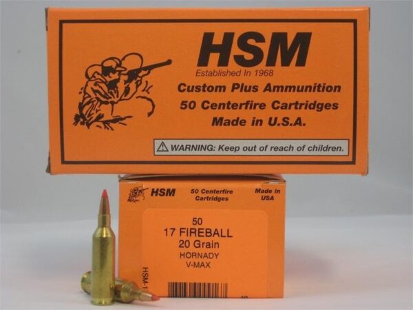 HSM Factory Blemish .17 Fireball 20 Gr. Hornady V-MAX- Box of 50