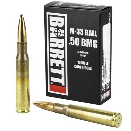 Barrett .50 BMG 661 Gr. M33 Ball Full Metal Jacket Steel Core- Box of 10