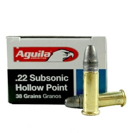 Aguila Subsonic .22 Long Rifle 38 Gr. Subsonic Hollow Point- Box of 50