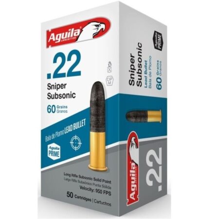 Aguila .22 Long Rifle 60 Gr. SSS Sniper SubSonic Lead Round Nose- Box of 50