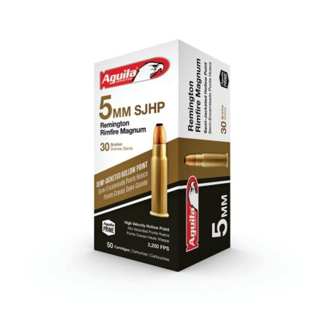 Aguila 5mm Remington Rimfire Magnum 30 Gr. Semi-Jacketed Hollow Point- Box of 50