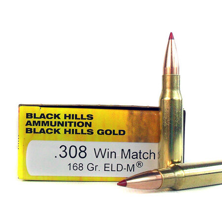 Black Hills Gold .308 Winchester 168 Gr. Hornady ELD-M- Box of 20