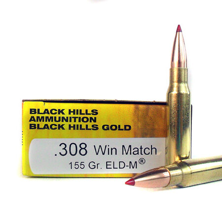 Black Hills Gold .308 Winchester Match 155 Gr. Hornady ELD-M- Box of 20