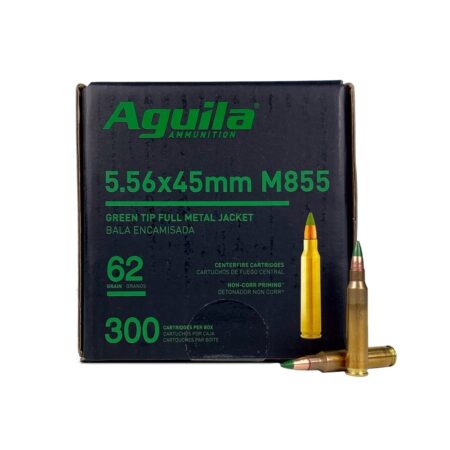 an image of the product Aguila 5.56x45mm NATO 62 Gr. M855 SS109 Penetrator FMJ- Box of 300 - 1E556125